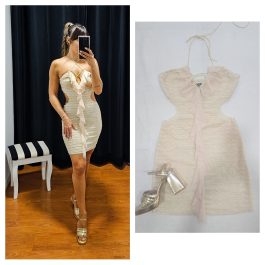 Vestido textura volantes