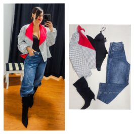Chaqueta cuadros solapa